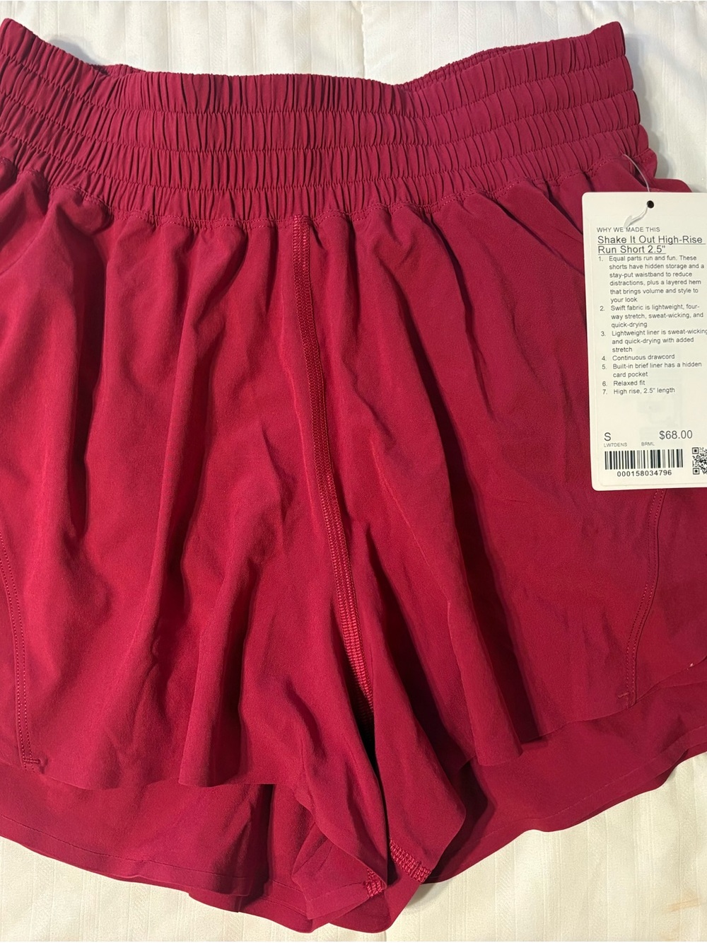 Lululemon Shake It Out High-Rise Run Shorts Berry Rumble